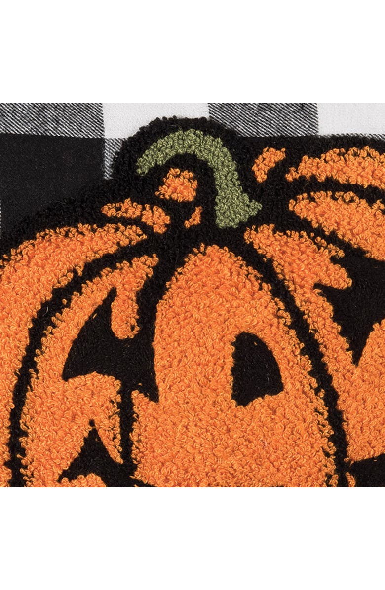 C&F Home Jack-O-Lantern Pumpkin Check Tufted Halloween Accent Pillow, 12" x 12", Alternate, color, Orange