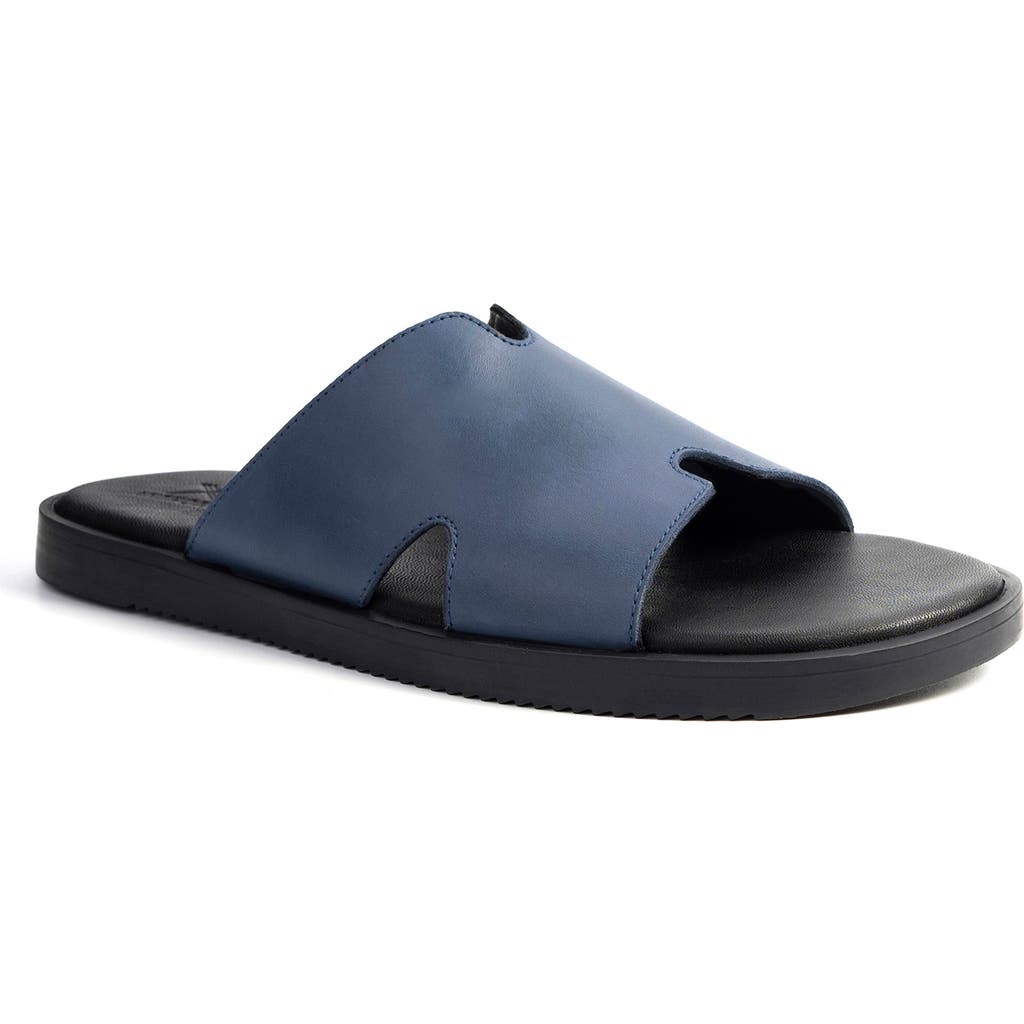Anthony Veer Men's Marrakesh Leather Slides In Navy