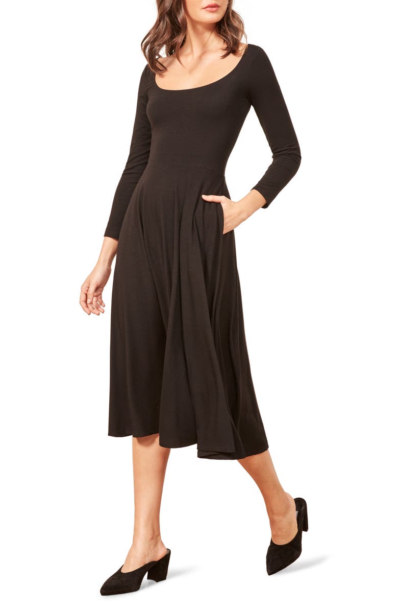 Reformation Lou Midi Dress, Main, color, 