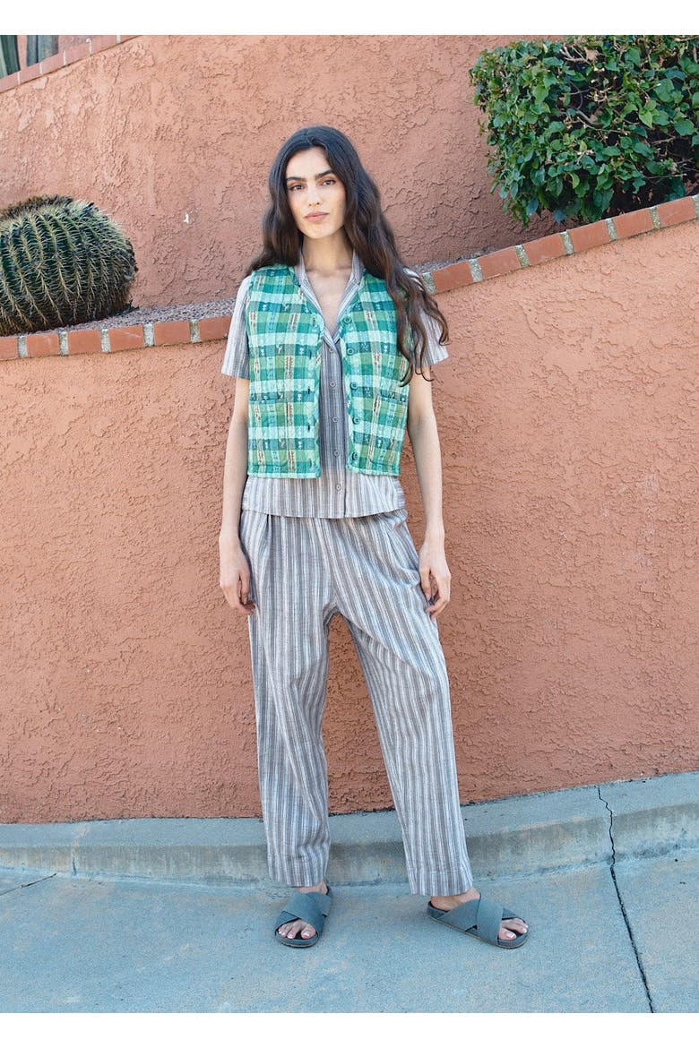 Quilted and Reversible Vest, Alternate, color, Garden