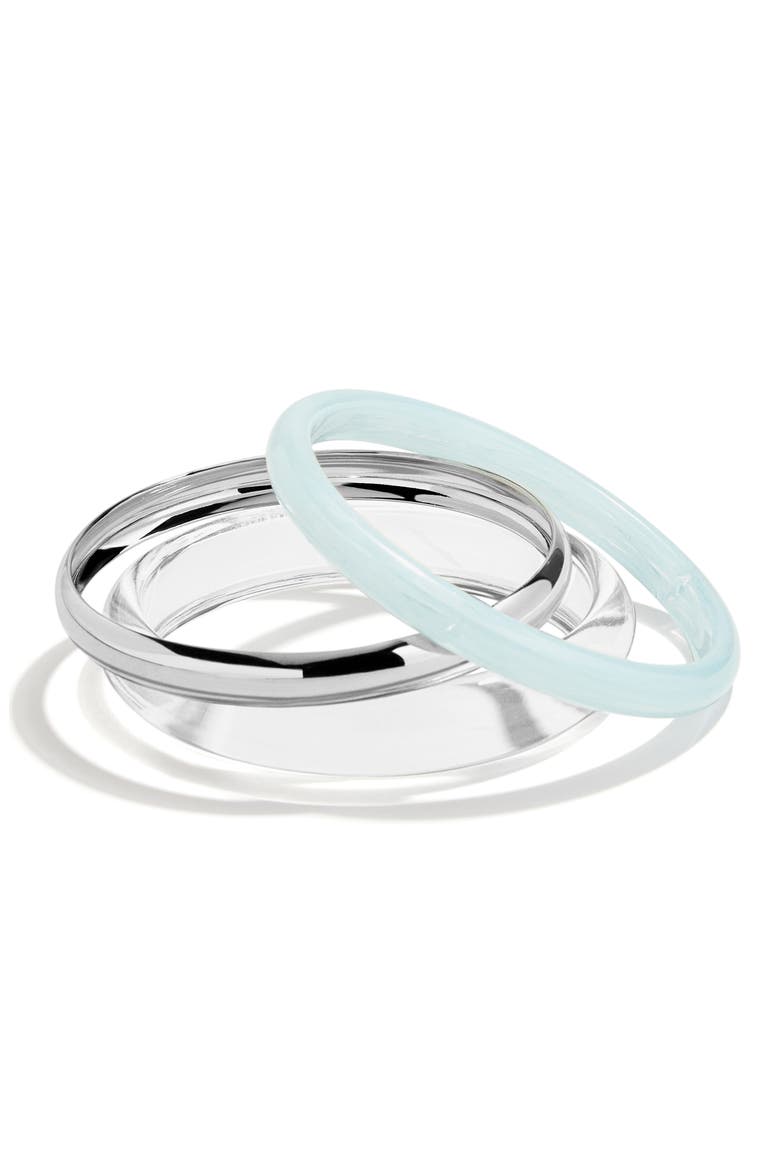 Raven Set of 3 Bangle Bracelets, Main, color, SILVER