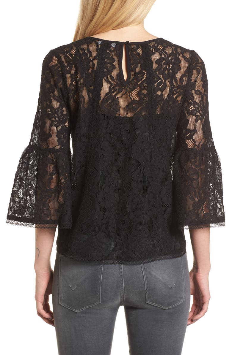 Chelsea28 Bell Sleeve Lace Top, Alternate, color, 