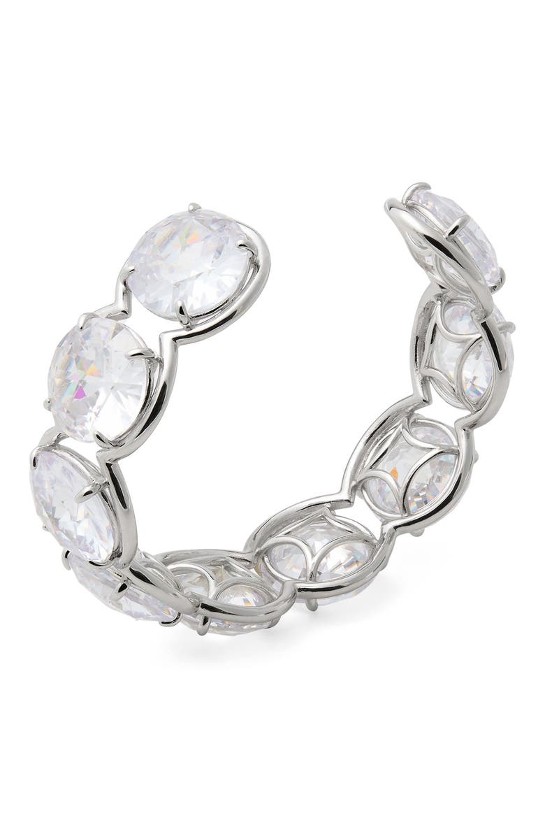 Opulence Cubic Zirconia Statement Cuff, Main, color, CLEAR/ SILVER