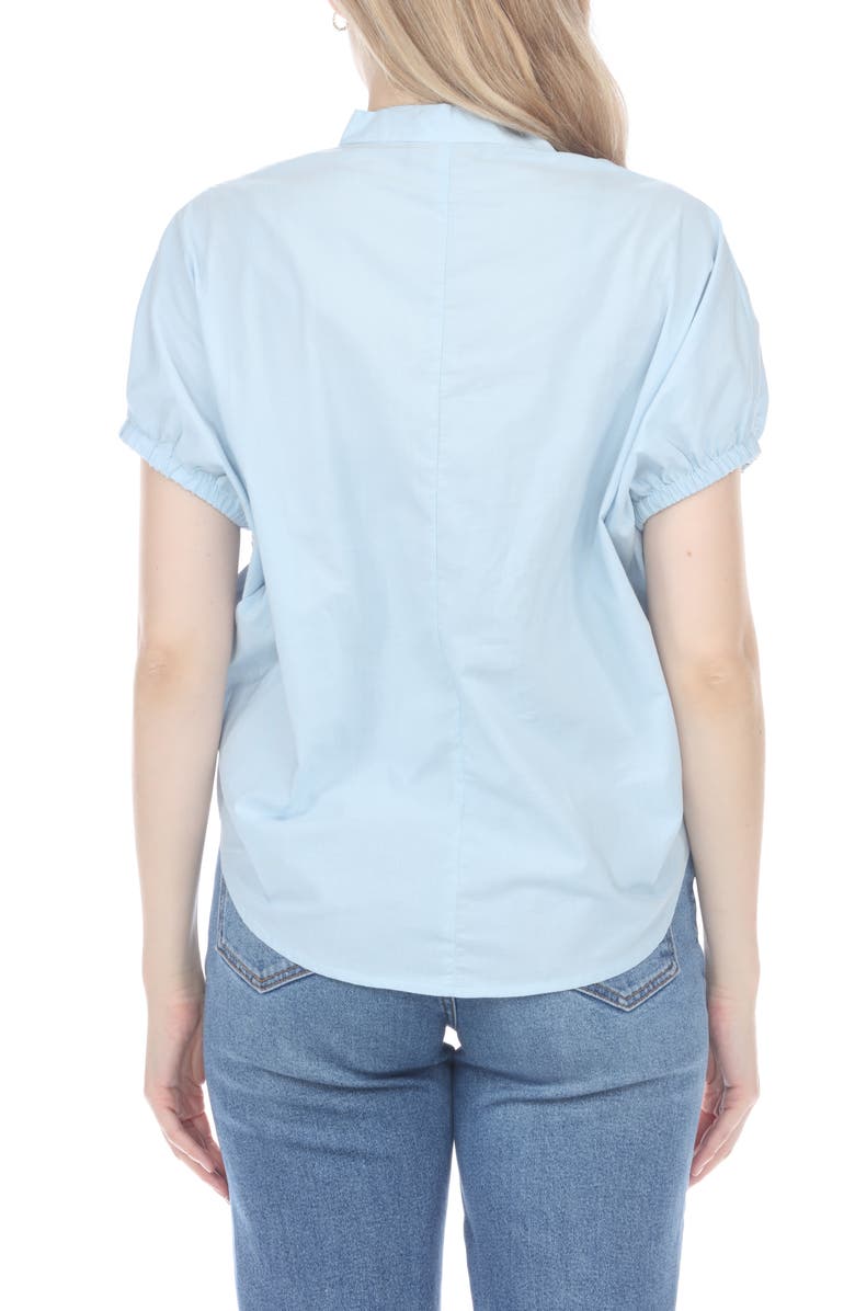 RAIN AND ROSE Pleated V-Neck Top, Alternate, color, Light Blue
