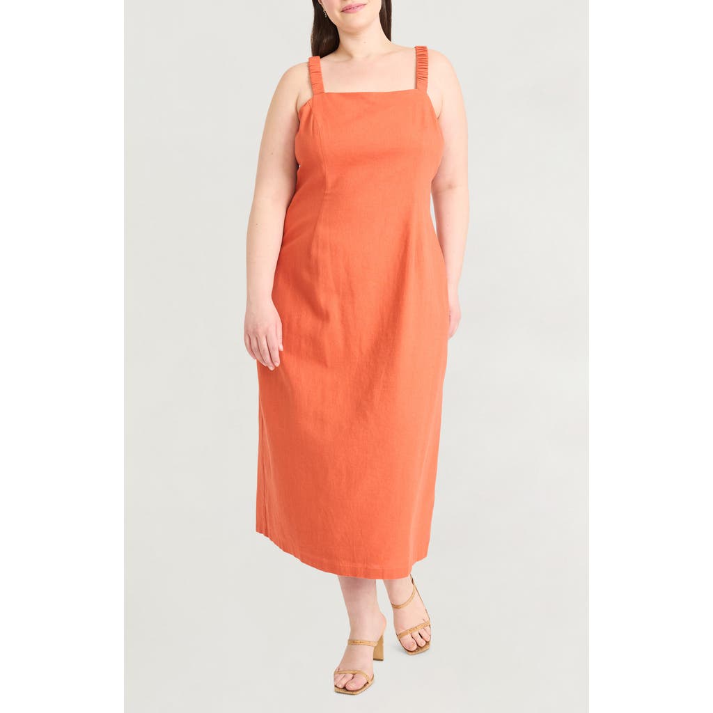 The Good Journey Linen Blend Midi Dress