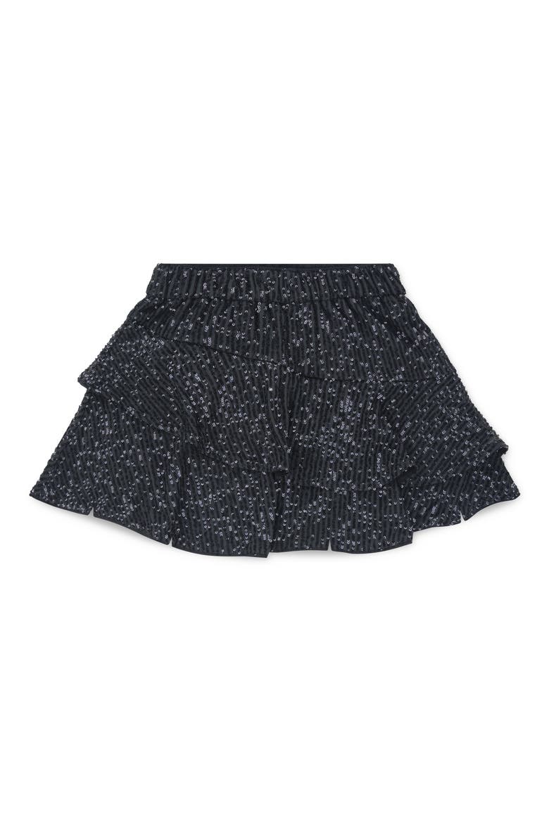 Kids' Tiered Sequin Skirt, Alternate, color, ANF ANTHRACITE