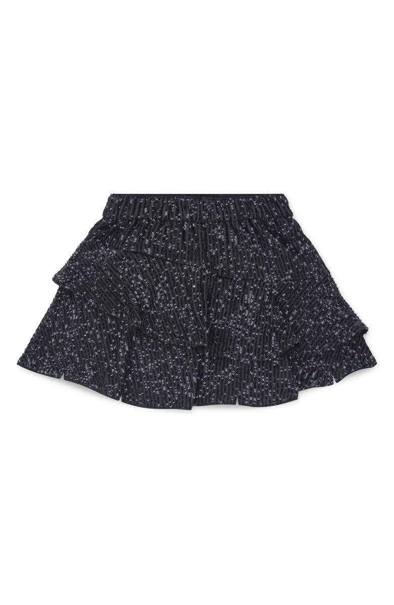 abercrombie kids Kids' Tiered Sequin Skirt, Alternate, color, Anf Anthracite
