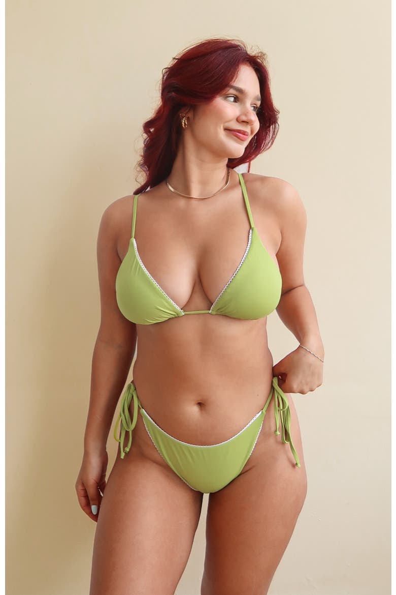 Valentina Cheeky Bikini Bottom, Main, color, Olive Green