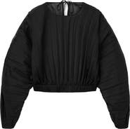 AllSaints Micaela Sheer Pleat Crop Top