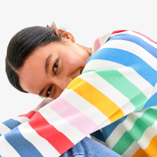 Primary Adult 24/7 Sweatshirt In Candy Stripe In Ivory Candy Stripe