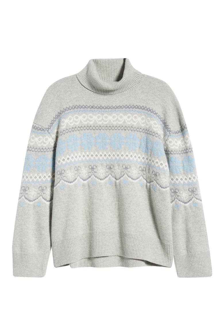 Mirin Wool Fair Isle Turtleneck Sweater, Alternate, color, EARL GRAY