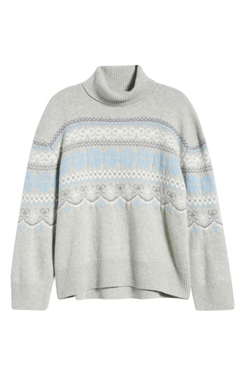Mirin Wool Fair Isle Turtleneck Sweater