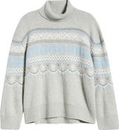 LoveShackFancy Mirin Wool Fair Isle Turtleneck Sweater