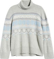 LoveShackFancy Mirin Wool Fair Isle Turtleneck Sweater