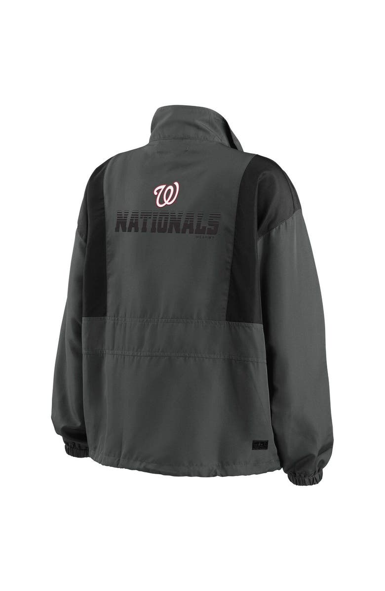 WEAR by Erin Andrews Women's WEAR by Erin Andrews Charcoal Washington Nationals Packable Half-Zip Jacket, Alternate, color, Charcoal