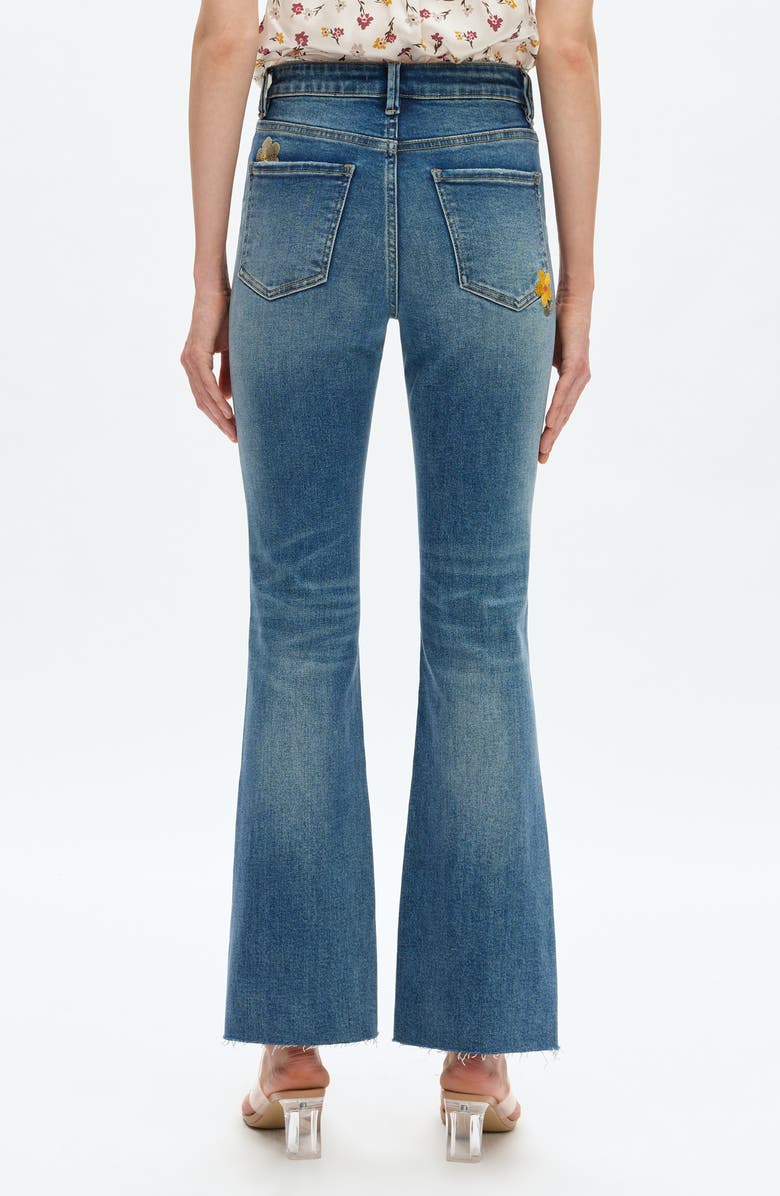 Bayeas Floral Embroidered High Waist Bootcut Jeans, Alternate, color, 