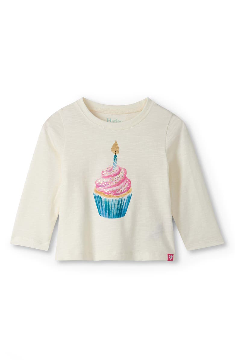 Hatley Cupcake Long Sleeve Graphic T-Shirt & Leggings Set, Alternate, color, Natural