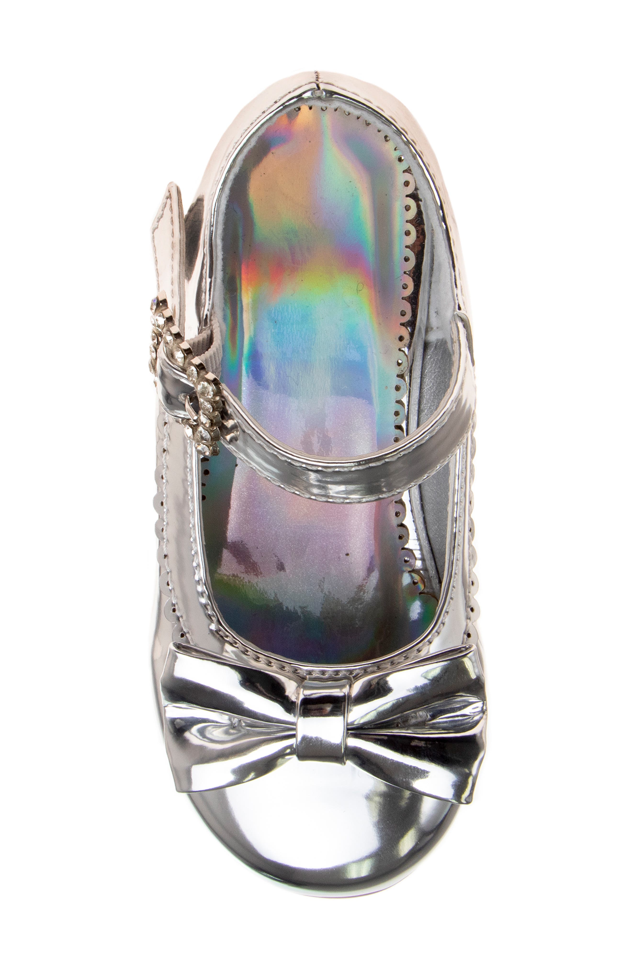 Kids' Low Heel Mary-Jane Flat, Alternate, color, SILVER
