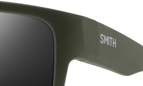 Smith Emerge 60mm Polarized Rectangle Sunglasses In Matte Moss/polarized Black