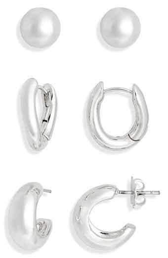 Demi Fine Set of 3 Stud & Huggie Hoop Earrings