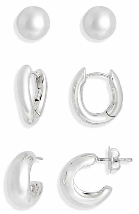 Demi Fine Set of 3 Stud & Huggie Hoop Earrings