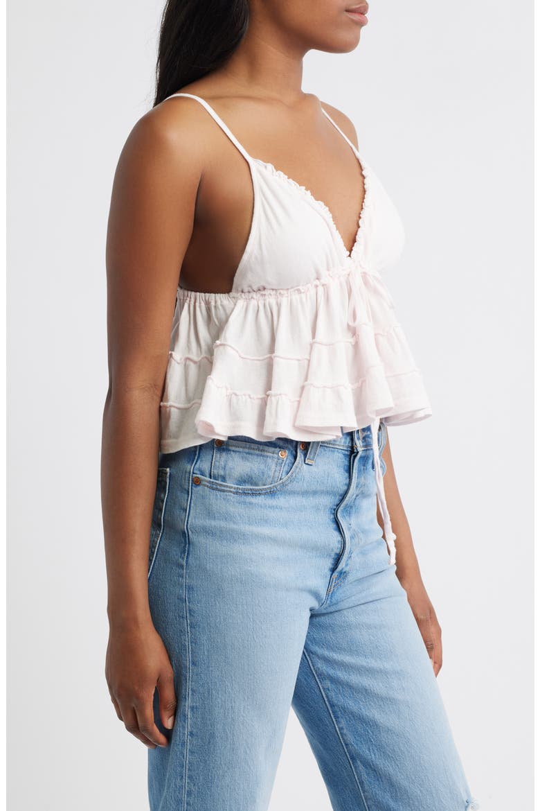Frill Babydoll Crop Camisole, Alternate, color, PINK