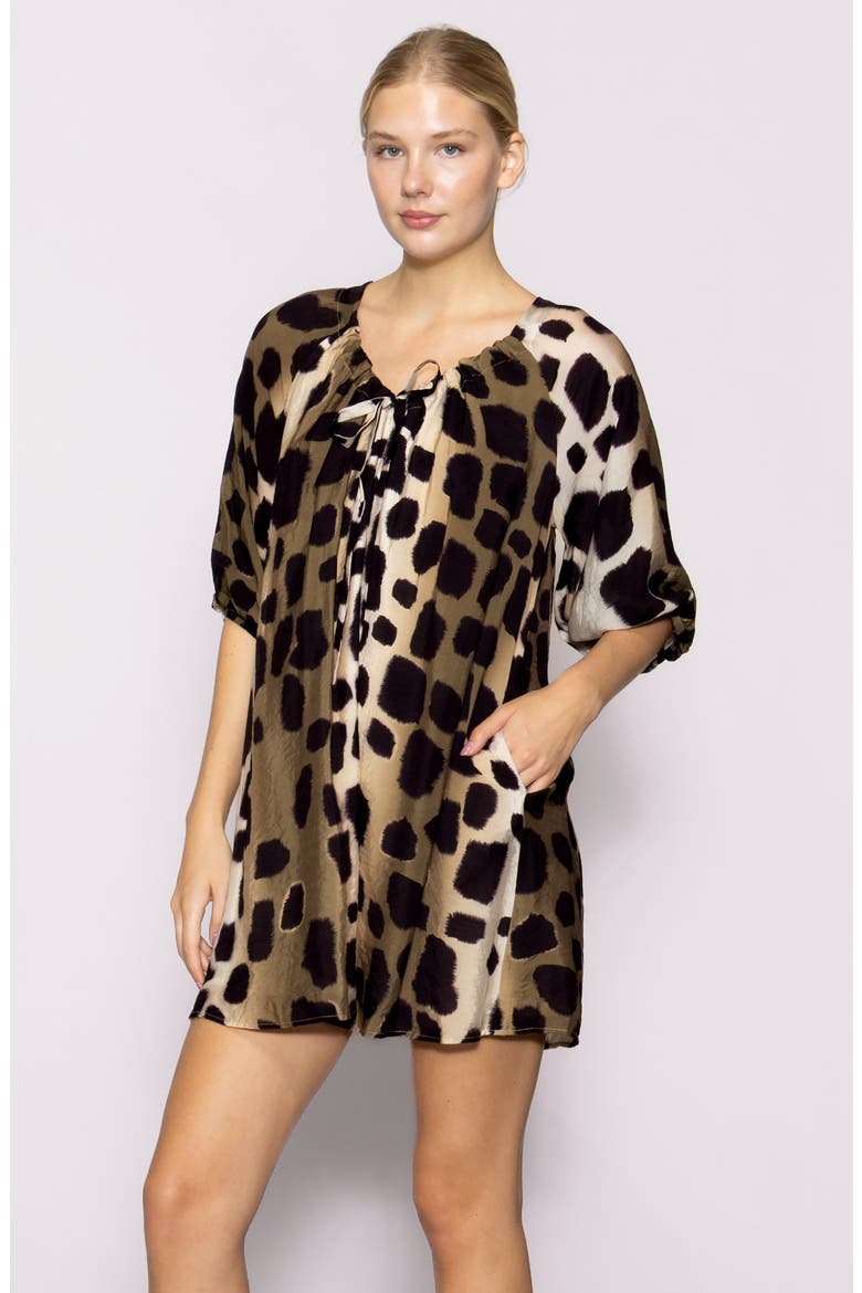 Puff Sleeve Minidress, Alternate, color, ANIMAL
