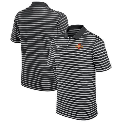 Men's Nike Black Iowa State Cyclones Victory Stripe Performance Polo