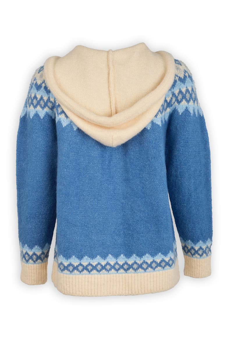Fait Isle Hooded Cardigan, Alternate, color, BLUE