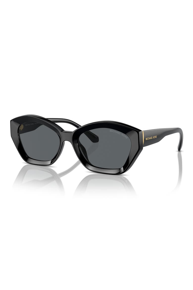 Bel Air 54mm Geometric Sunglasses, Alternate, color, BLACK