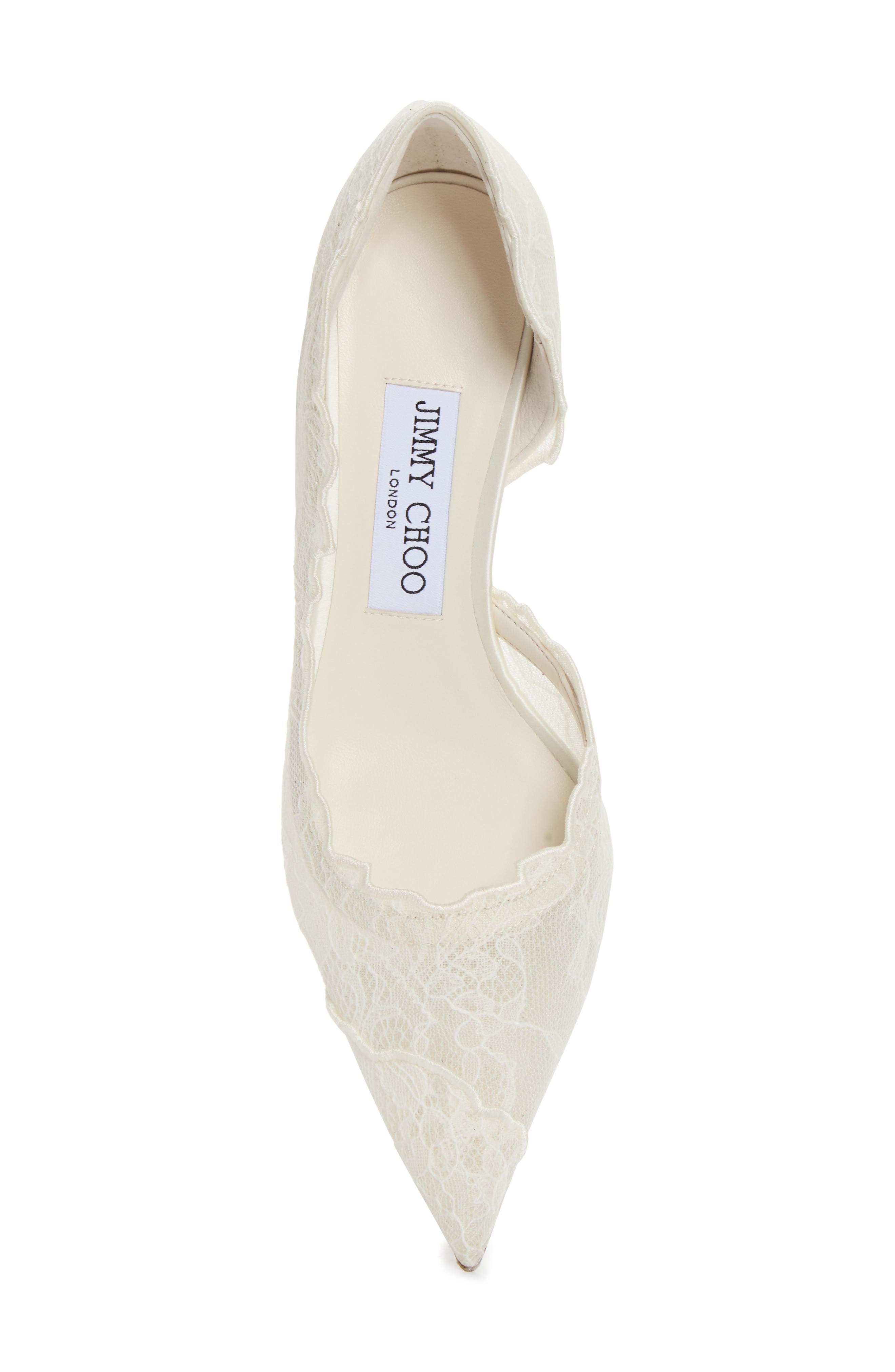 Faiz Lace Pointed Toe d'Orsay Pump, Alternate, color, IVORY/ IVORY