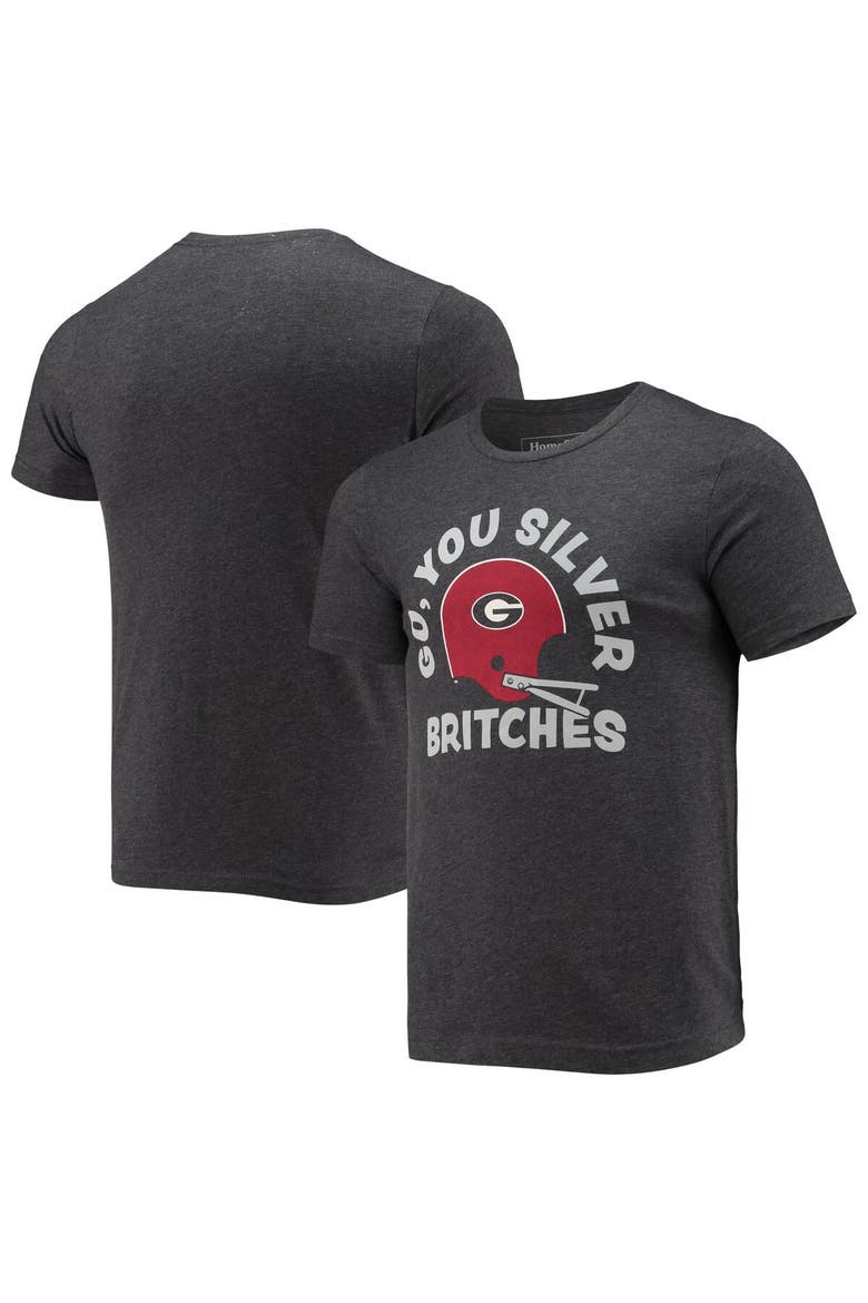 Men's Homefield Heathered Charcoal Georgia Bulldogs Vintage Go You Silver Britches T-Shirt, Main, color, Heather Charcoal