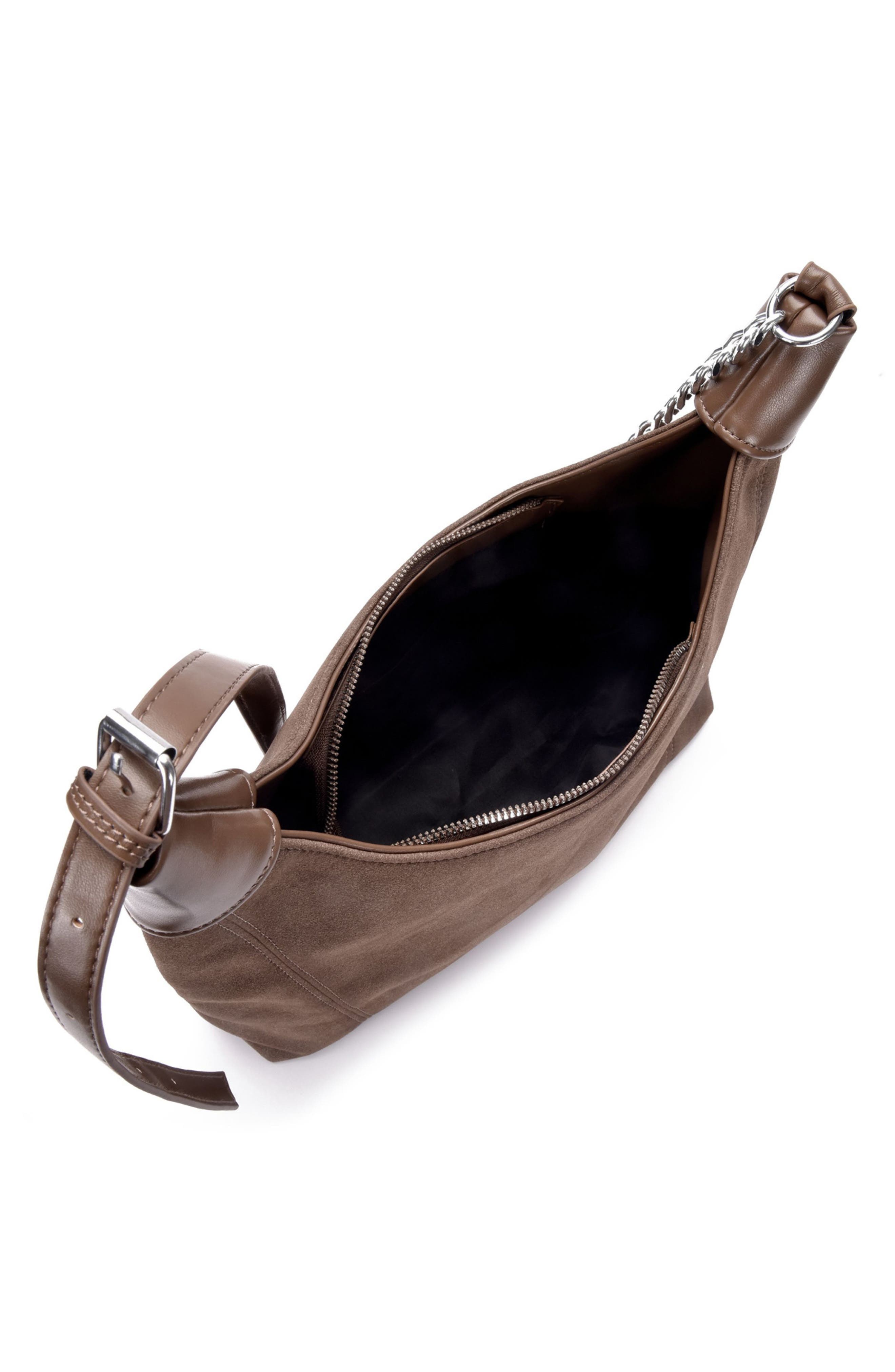 Adornia Faux Leather Shoulder Bag, Alternate, color, Brown