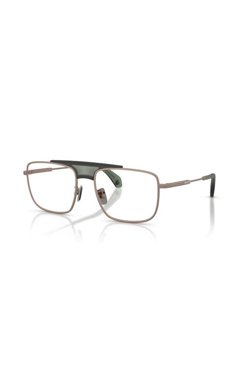 Moncler 56mm Rectangle Optical Glasses In Gold