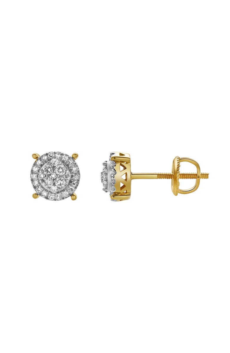 LuvMyJewelry Oralith 10K Yellow Gold Cluster Diamond Unisex Earrings - 0.24 Cts, Main, color, 10K Yellow Gold