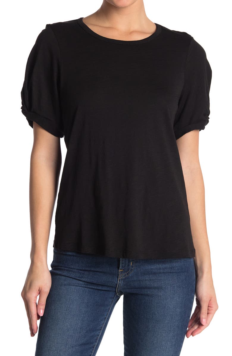 Sanctuary Twisted Sleeve Knit T-Shirt, Main, color, 