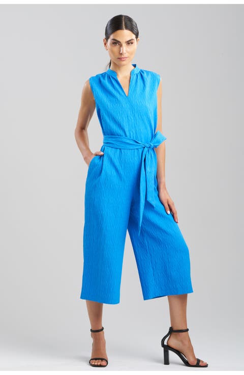 TEXTURED Jacquard Mandarin Collar Jumpsuit