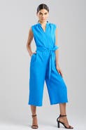 Natori TEXTURED Jacquard Mandarin Collar Jumpsuit