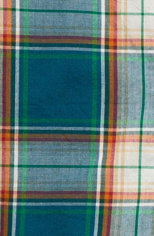 Tucker + Tate Plaid Button-up Shirt & Corduroy Joggers Set In Teal Feather Danny Plaid Brown