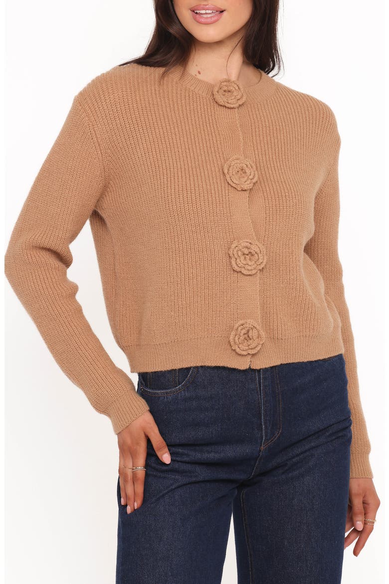 Jones Rosette Cardigan, Main, color, MOCHA