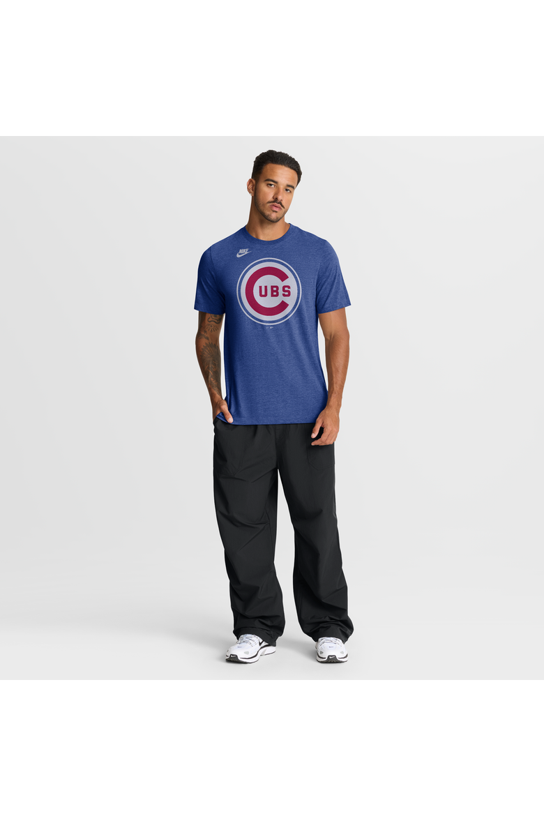 Men's Nike Heather Royal Chicago Cubs Cooperstown Logo Tri-Blend T-Shirt, Alternate, color, Heather Royal