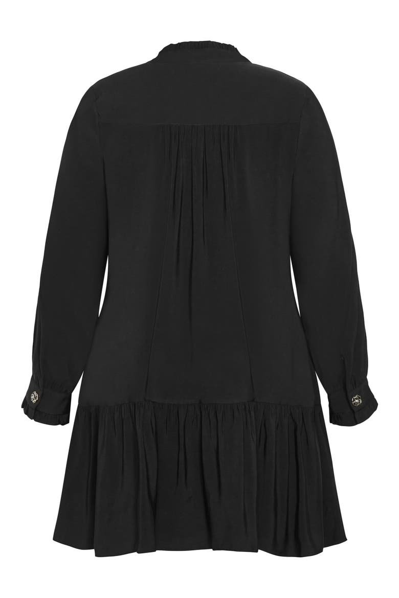 Vita Long Sleeve Ruffle Hem Dress, Alternate, color, BLACK