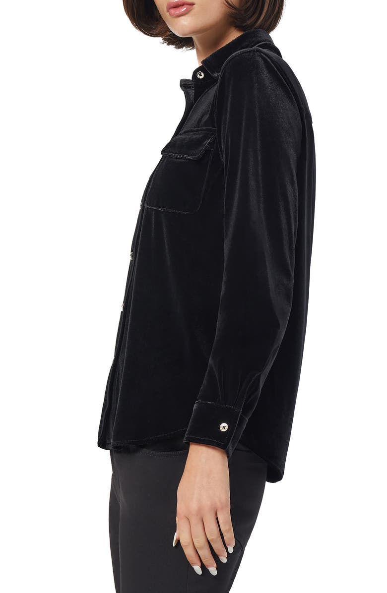 Jones New York Velour Button-Up Shirt, Alternate, color, 