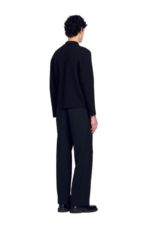 Sandro Button-down Cardigan In Black