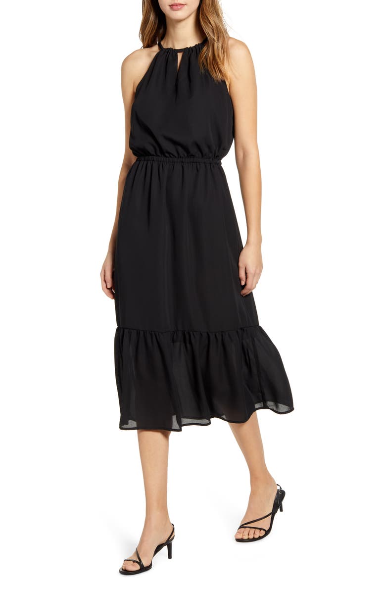 GIBSONLOOK Gibson x International Women's Day Living in Yellow Halter Midi Dress, Main, color,