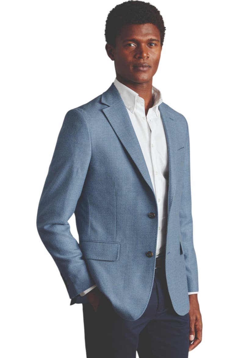 Wool Texture Twill Jacket, Main, color, Airforce Blue
