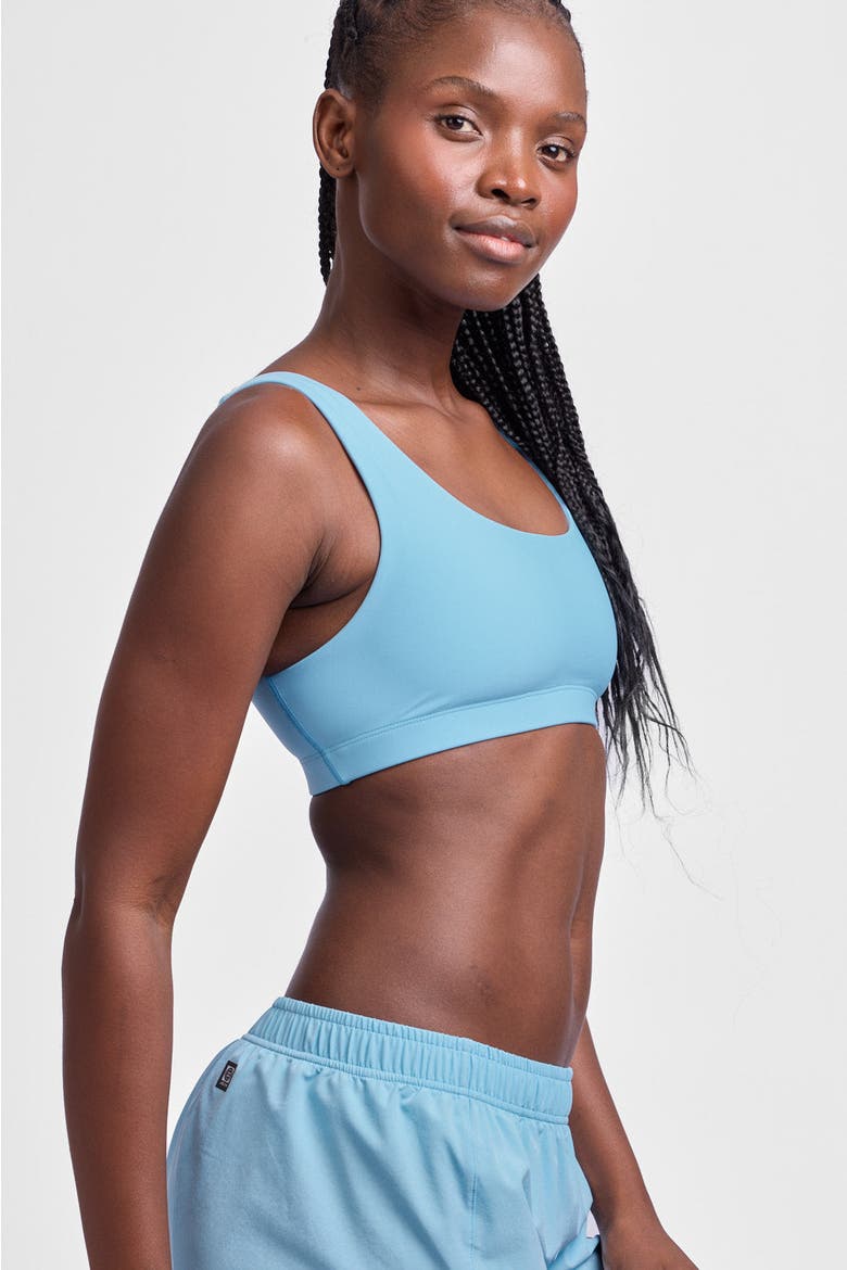 Arabella Sports Bra, Main, color, Sky Wave