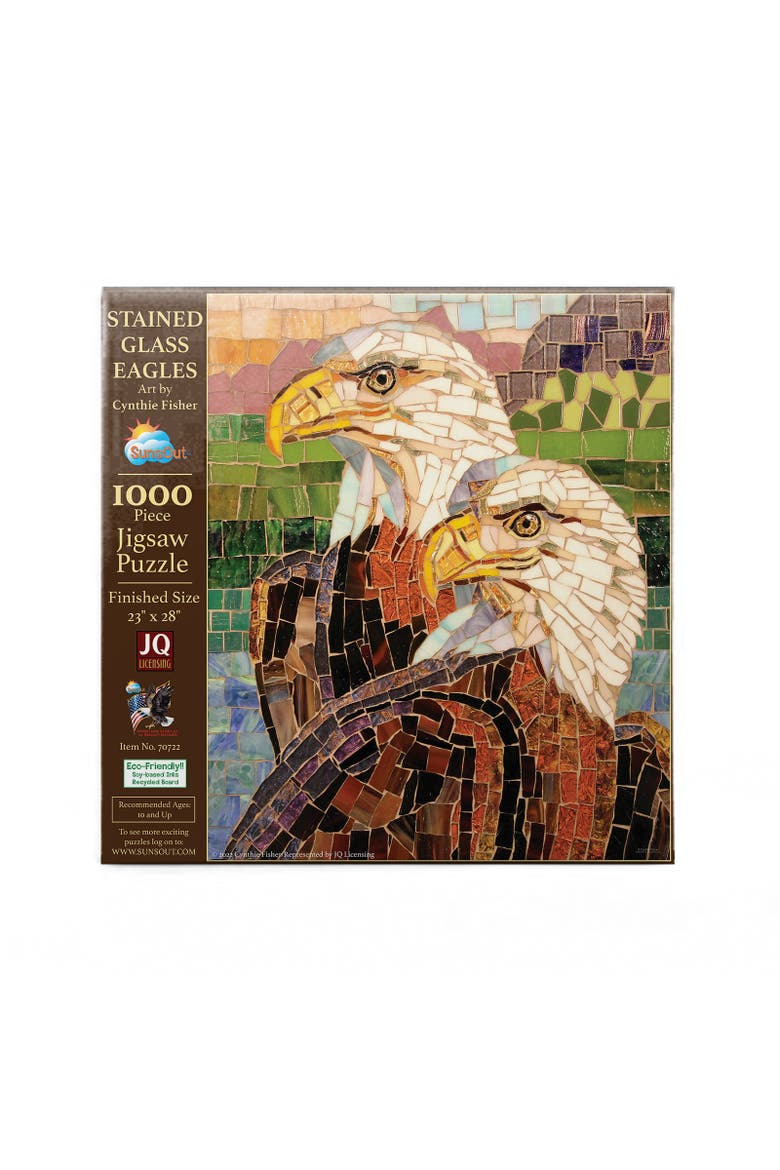 Stained Glass Eagles 1000 piece Jigsaw Puzzle for Adults, Alternate, color, Multicolor