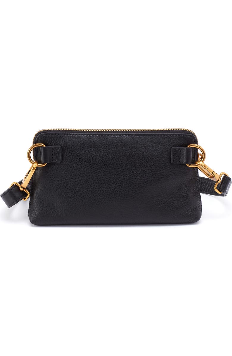 HOBO Slim Fern Leather Belt Bag, Alternate, color, Black