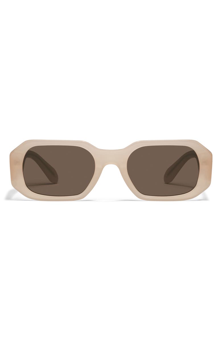 QUAY Hyped Up 53mm Gradient Square Sunglasses, Main, color, Bone/ Brown